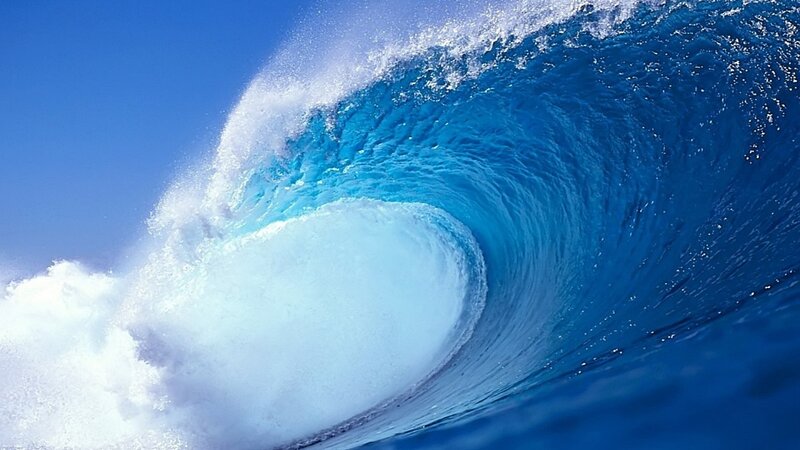 Ocean Wave Curling — Dramatic, White
