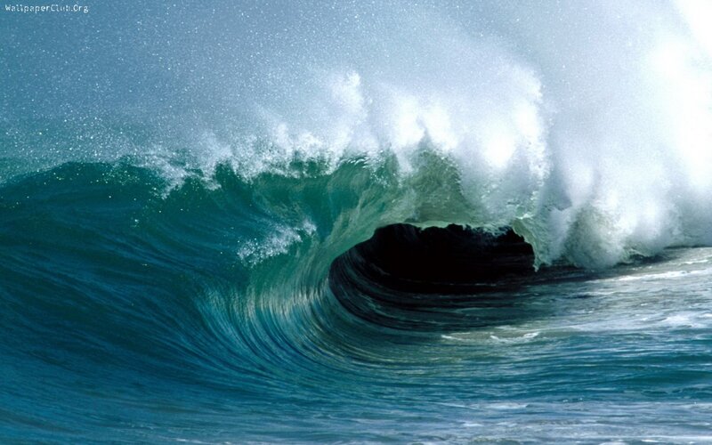 Ocean Wave Forming Barrel — Blue, Dramatic, Afternoon, Photograph, Sea