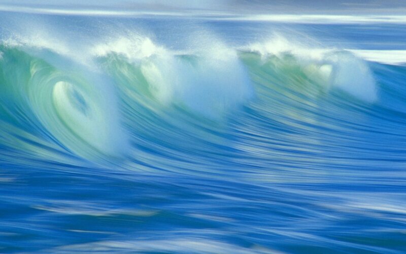 Ocean Wave in Motion — Blue, Dynamic, Photograph