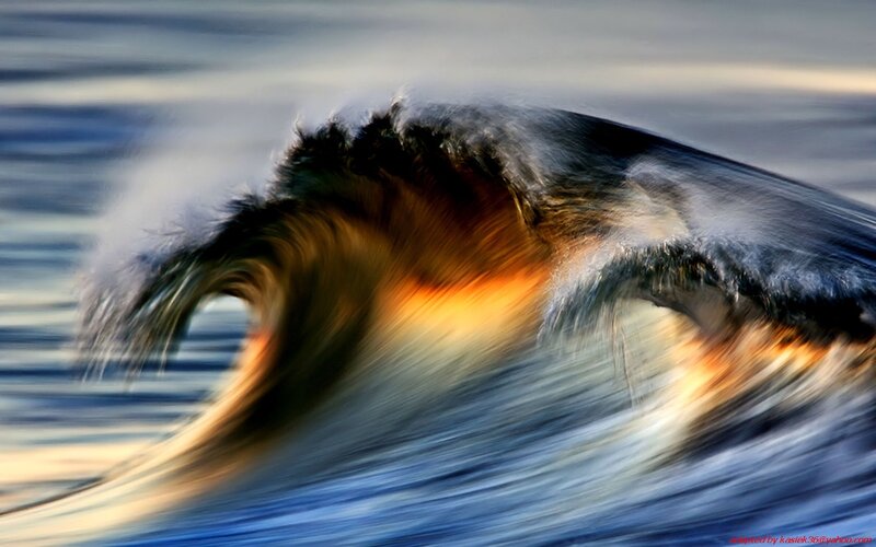 Ocean Wave in Motion — Blue