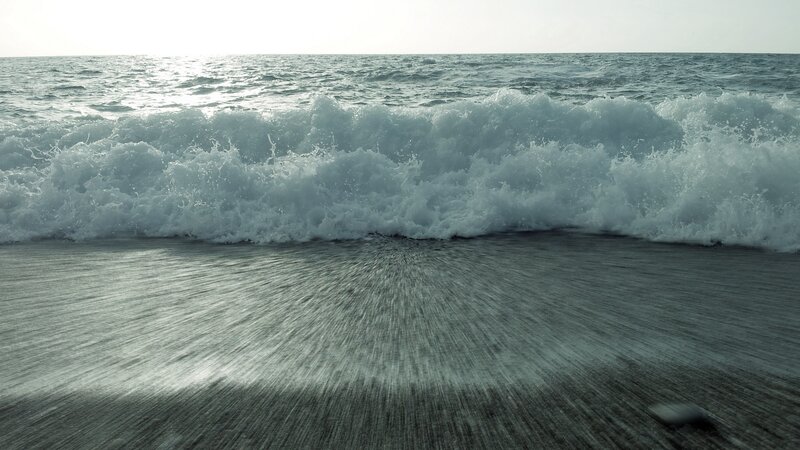 Ocean Wave on Beach — Blue, Calm