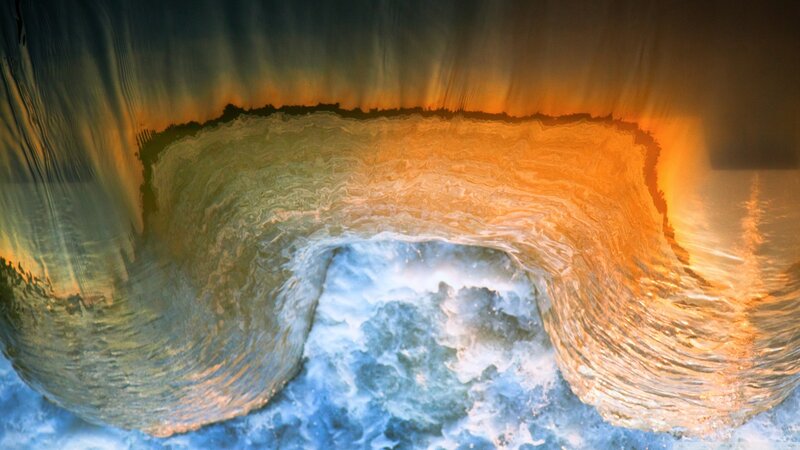 Ocean Wave Tunnel — Blue, Dramatic, Sunset