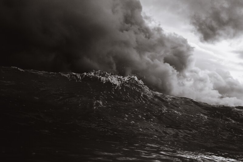 Ocean Wave under Stormy Sky — Black