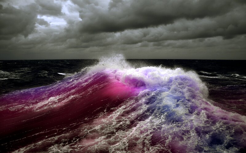 Ocean Wave with Purple Foam