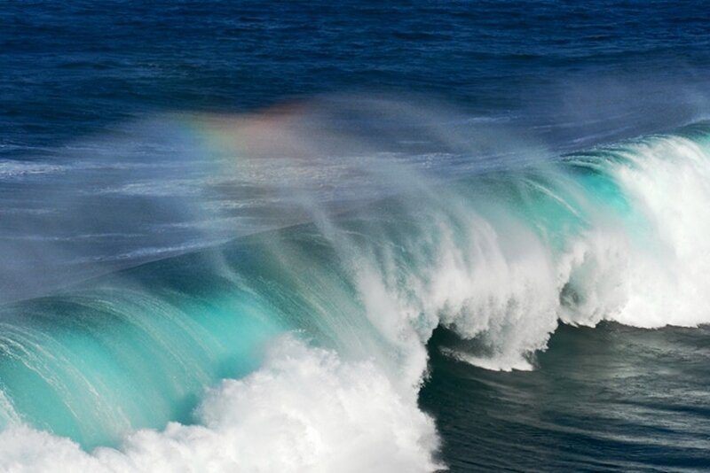 Ocean Wave with Rainbow