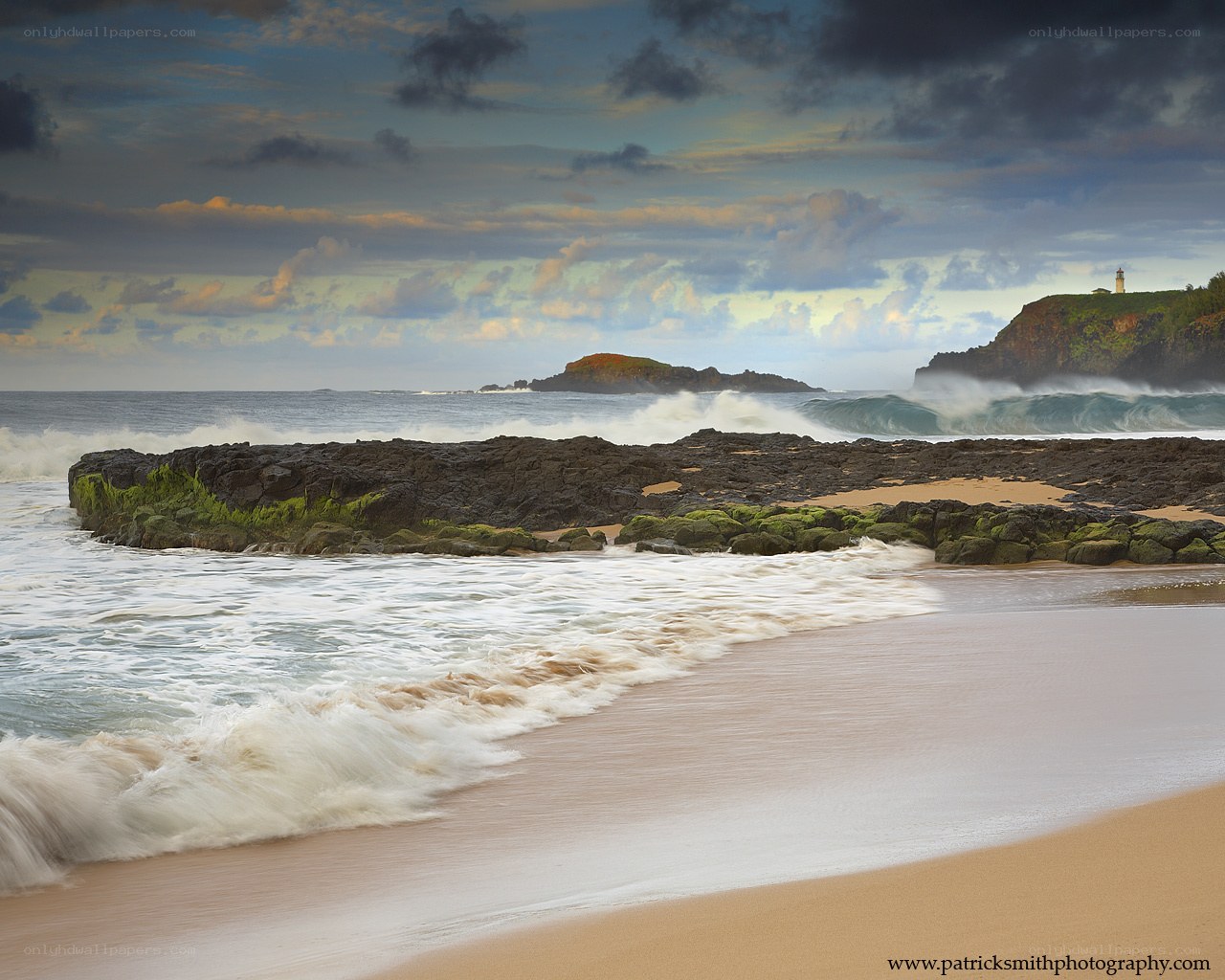 Ocean waves at a rocky beach