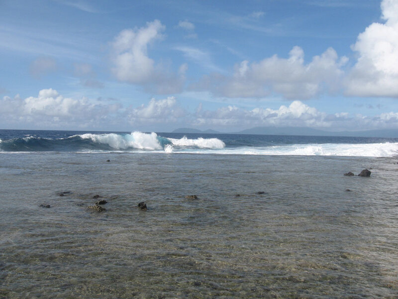Ocean waves at a rocky shore