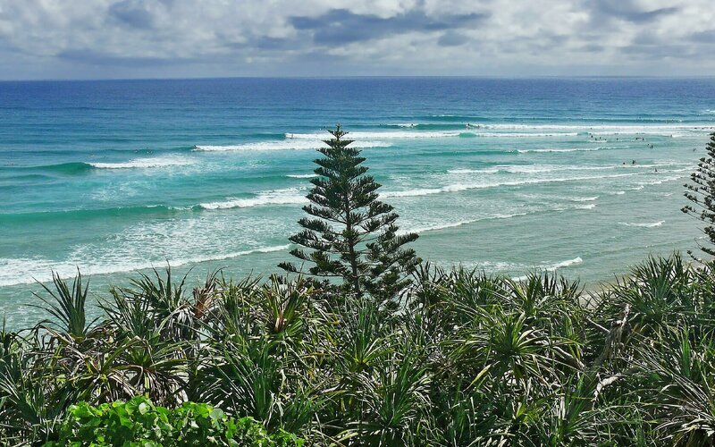 Ocean waves at a tropical beach