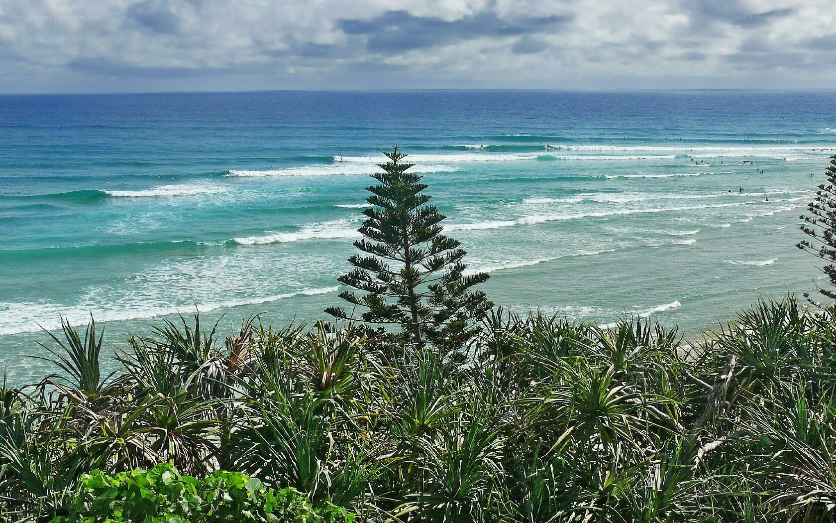 Ocean waves at a tropical beach