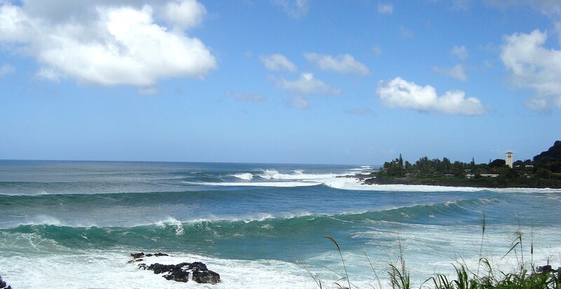 Ocean waves at a tropical coast