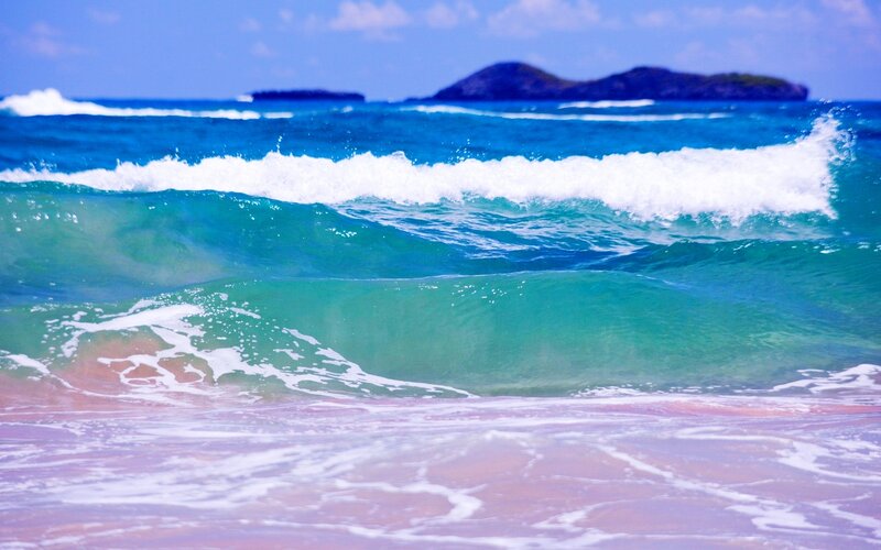 Ocean Waves at Beach — Blue, Serene, Afternoon, Photograph
