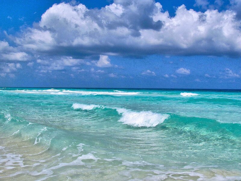 Ocean Waves at Beach — Blue, Serene, Afternoon