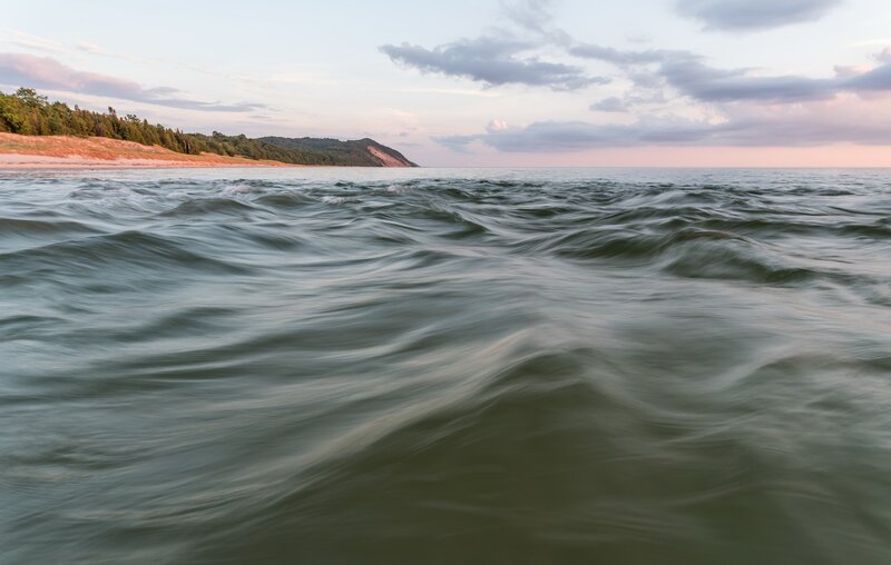 Ocean Waves at Coastline — Green