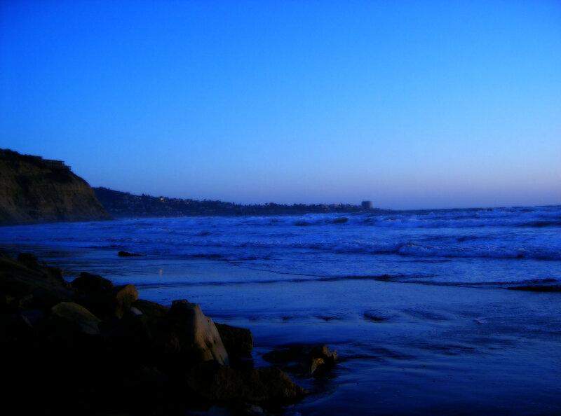 Ocean Waves at Dusk — Blue, Calm, Sunset