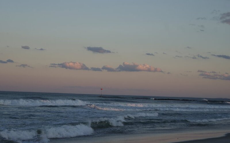 Ocean Waves at Dusk — Blue, Calm