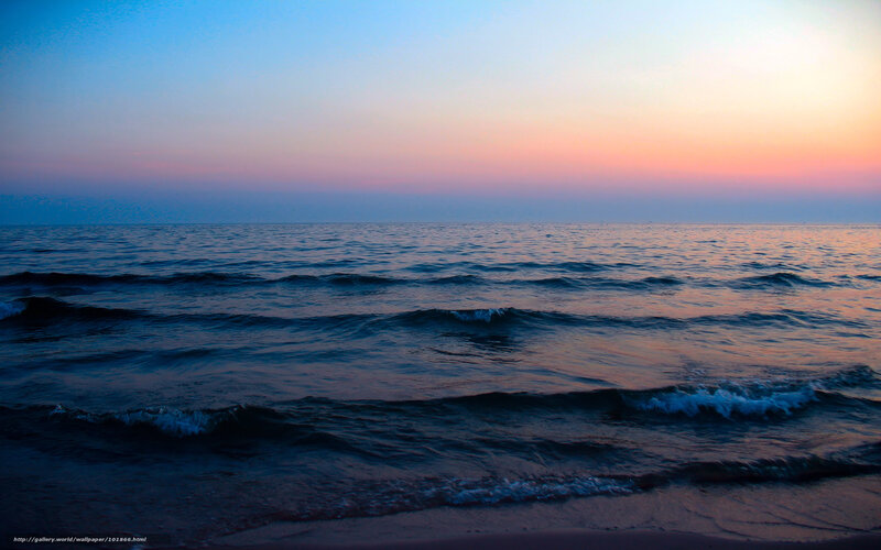 Ocean Waves at Dusk — Blue, Serene