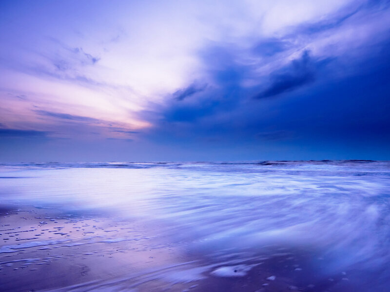 Ocean Waves at Dusk — Blue