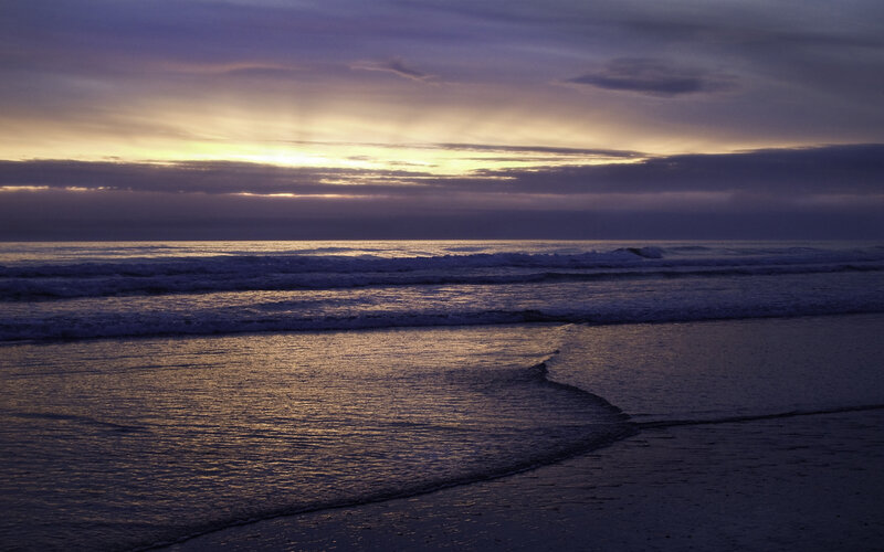 Ocean Waves at Dusk — Purple