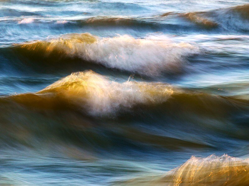 Ocean waves at golden hour