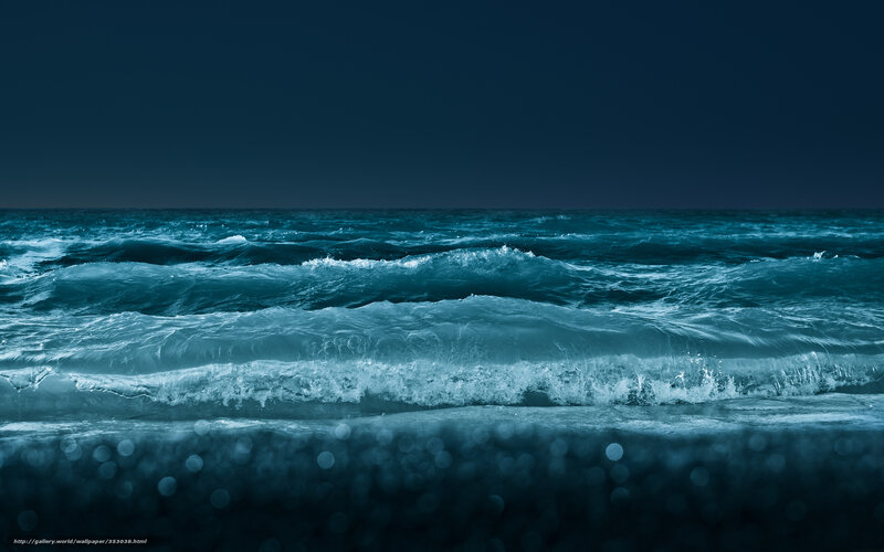 Ocean waves at night