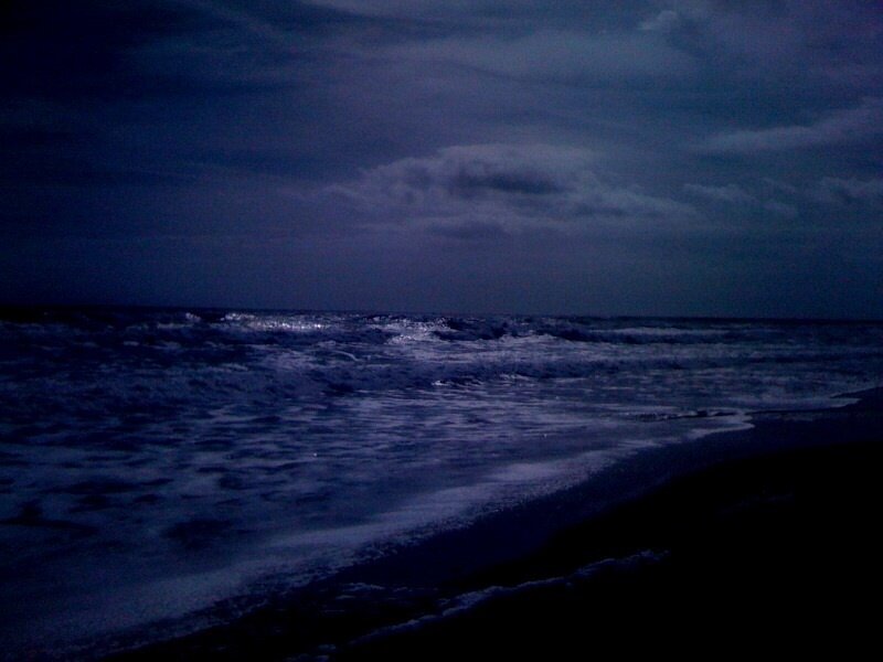 Ocean Waves at Night — Blue, Dark