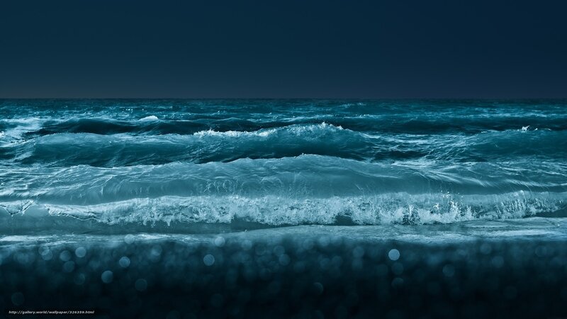 Ocean waves at night