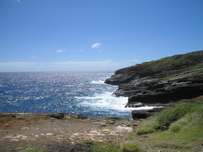 Ocean Waves at Rocky Cliff
