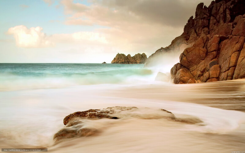 Ocean waves at rocky coast