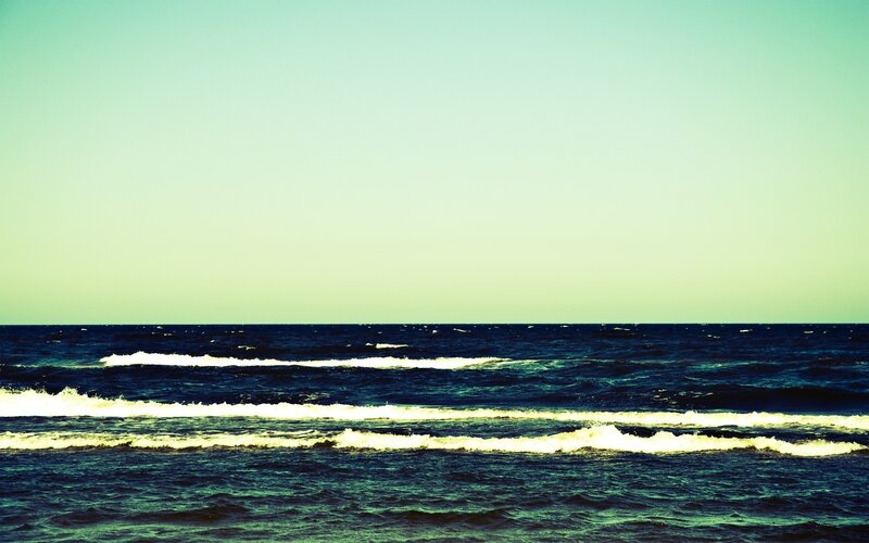 Ocean Waves at Sea — Blue, Calm, Afternoon, Photograph, Horizon