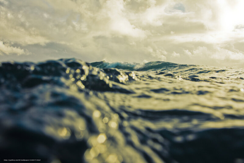 Ocean Waves at Sea — Blue, Dramatic, Sunset