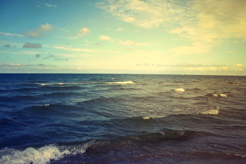 Ocean Waves at Sea — Blue, Serene, Afternoon, Photograph, Sky