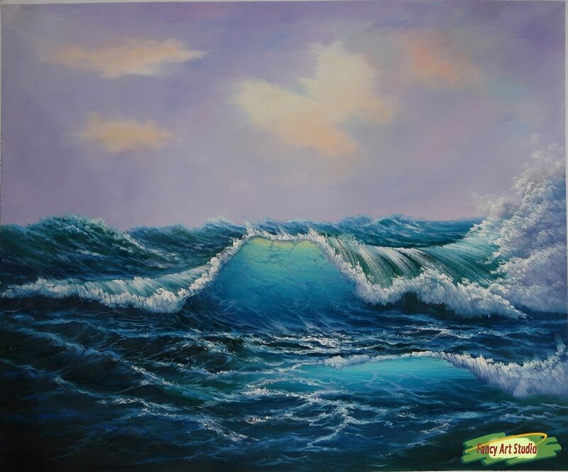 Ocean Waves at Sea — Blue