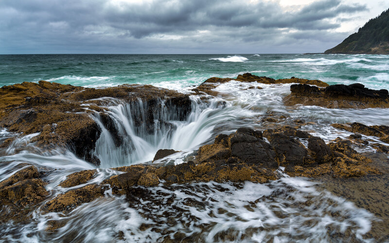 Ocean Waves at Sea Stack