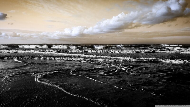 Ocean Waves at Shore — Black