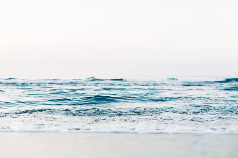 Ocean Waves at Shore — Blue, Calm, Morning