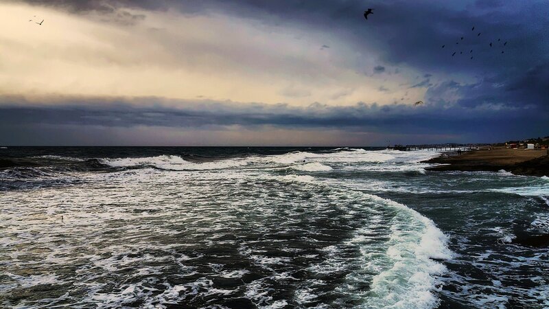 Ocean Waves at Stormy Coast