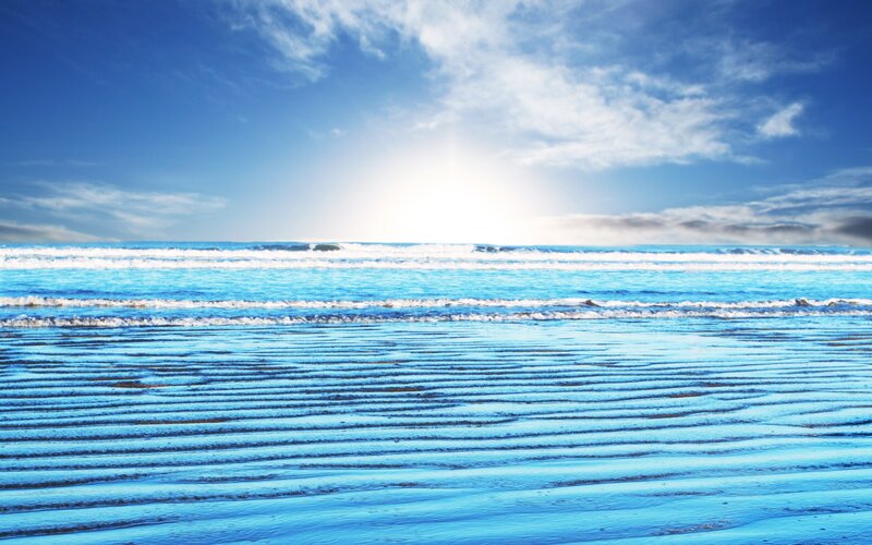 Ocean waves at sunrise