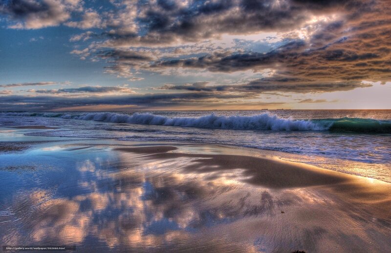 Ocean waves at sunset