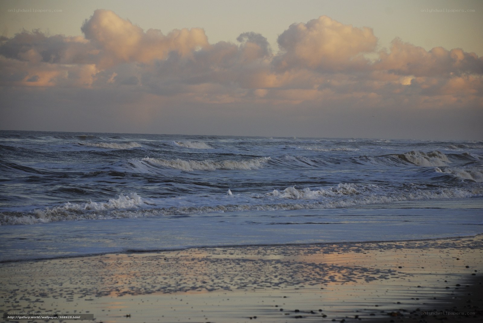 Ocean waves at sunset
