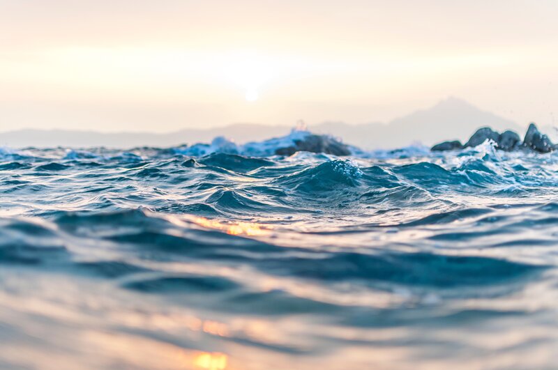 Ocean waves at sunset
