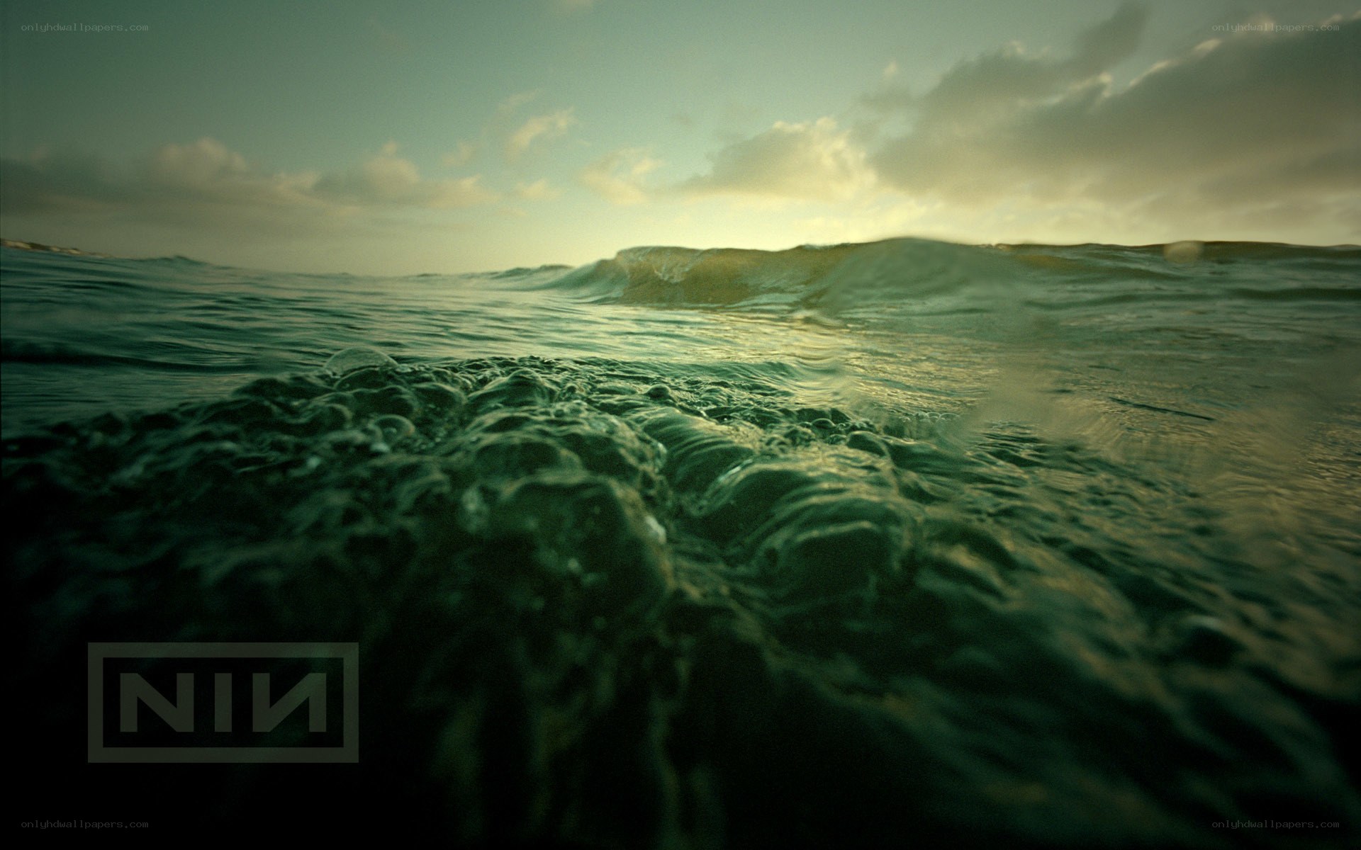 Ocean waves at sunset