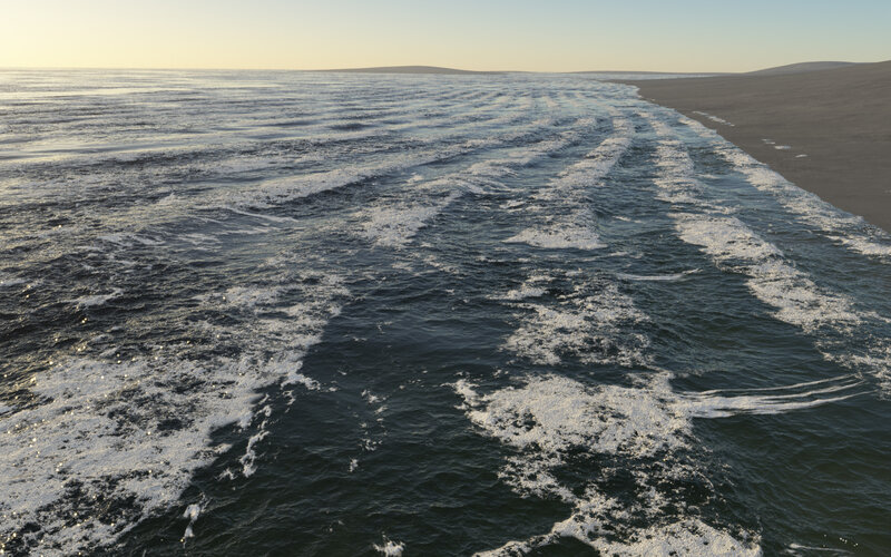 Ocean waves at sunset