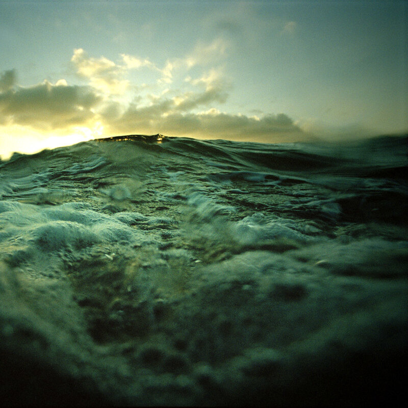 Ocean waves at sunset