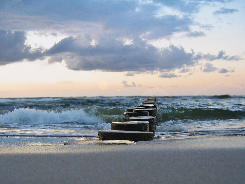 Ocean waves at sunset