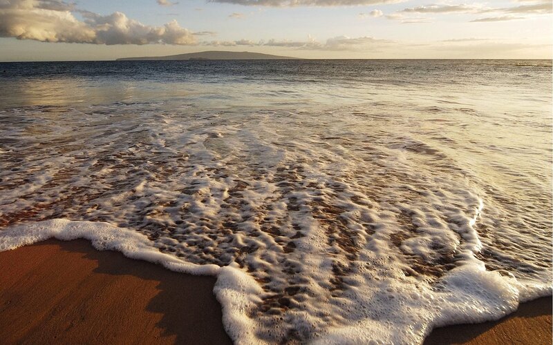 Ocean waves at sunset