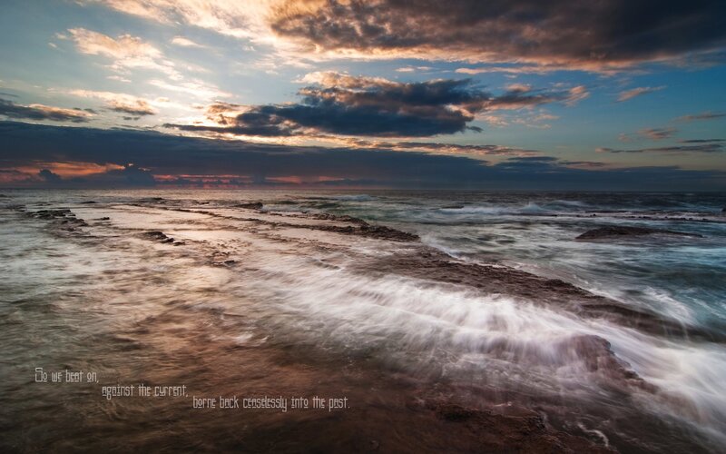 Ocean waves at sunset