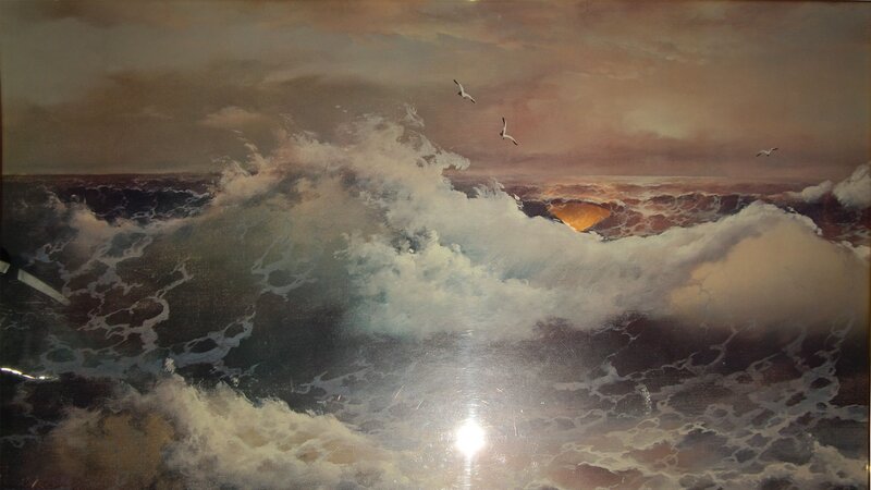 Ocean waves at sunset