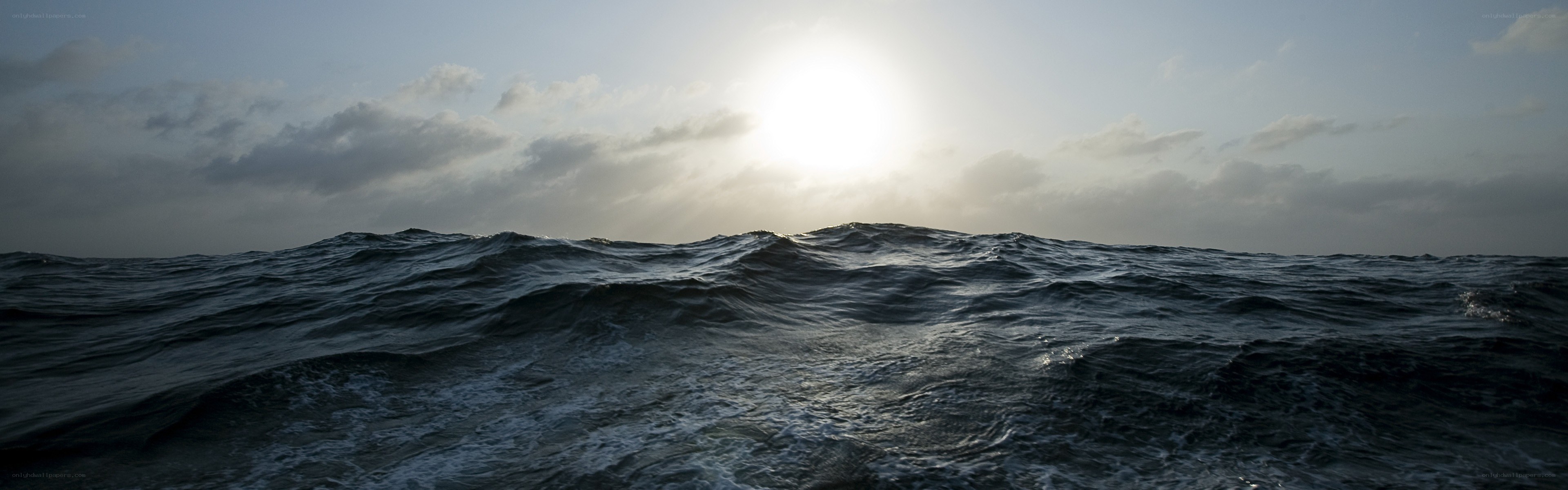 Ocean waves at sunset
