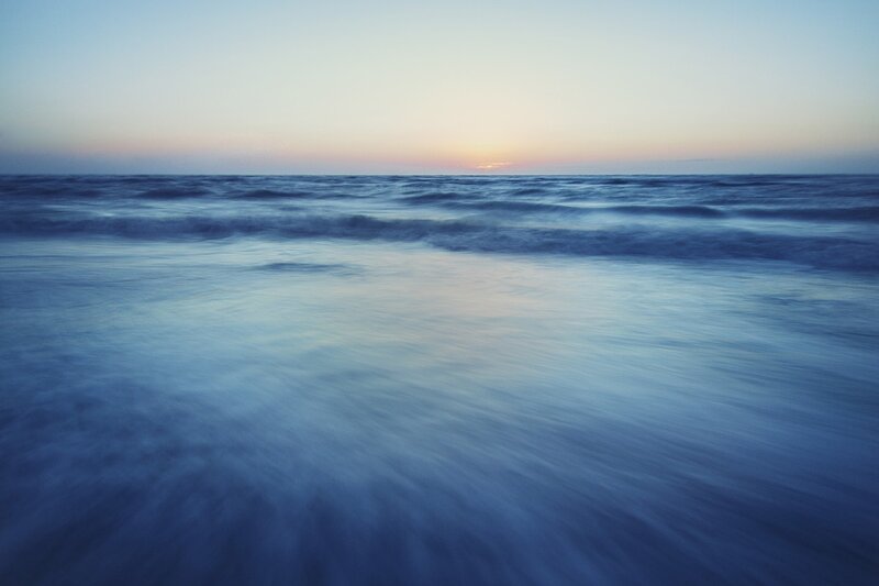 Ocean waves at sunset