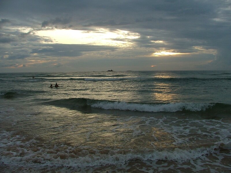 Ocean waves at sunset